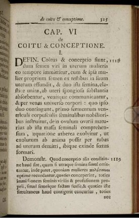 Cap. VI. de Coitu & Conceptione.