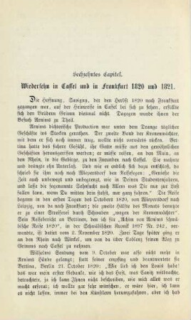 Sechzehntes Capitel. Wiedersehn in Cassel und in Frankfurt 1820 und 1821