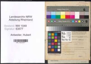 Entnazifizierung Hubert Antweiler , geb. 13.04.1888 (Lehrer)