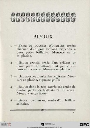 Bijoux (Nr. 1-53)