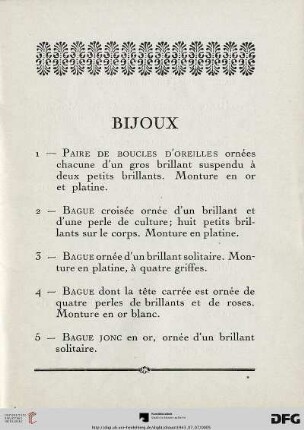 Bijoux (Nr. 1-53)