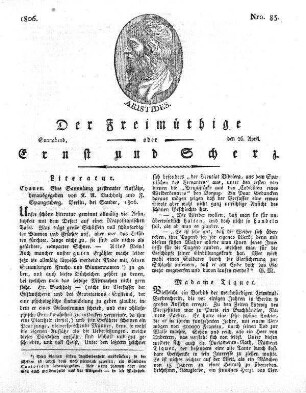 Nro. 83, Sonnabend, den 26. April 1806