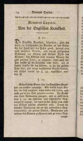 74-77, Neuntes Capitel: Von der Englischen Krankheit