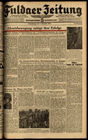 Ausgabe vom Donnerstag, den 07. Oktober 1943.