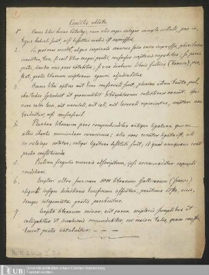 Handschriftlicher Verkaufskatalog