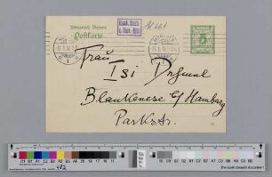 Postkarte an Ida Dehmel