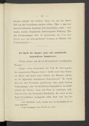 Die Quelle der Hegauer Aach, eine Austrittstelle eingesunkener Donauwasser
