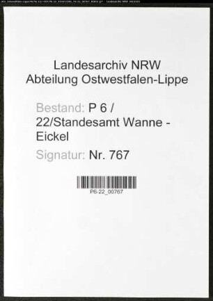 Namensverzeichnis Wanne - Eickel, Todesfälle