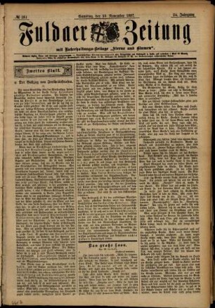 Zweite Ausgabe vom Samstag, den 13. November 1897.