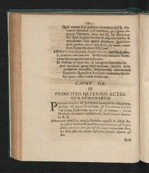 Caput IIX. De Principiis Externis Actionum Humanarum.