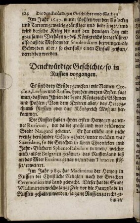 Denckwürdige Geschichte/ so in Russien vorgangen.