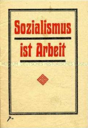 Flugschrift mit Beiträgen aus Regierungskreisen zur Verteidigung der Errungenschaften der Novemberrevolution