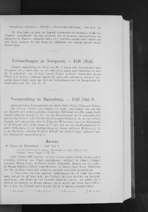 Verhandlungen zu Nowgorod. - 1426 [Mai].