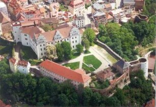 Bautzen. Ortenburg (1483-1486, 1651-1700). Luftbild-Schrägaufnahme von Nordwest