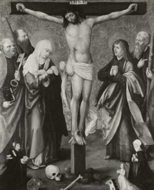 Kreuzigung mit Maria, Johannes, Petrus, Paulus und Andreas