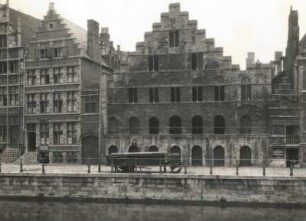 Gent. Gildehäuser der Graslei an der Leie (Quai aux herbes)