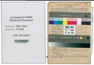 Entnazifizierung Hermann Van Holt , geb. 15.12.1878 (Kesselschmied)