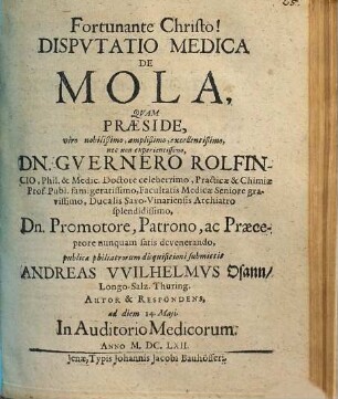 Disputatio Medica De Mola