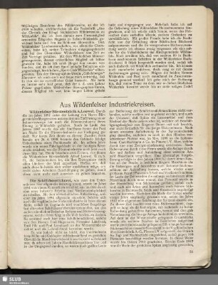 Aus Wildenfelser Industriekreisen