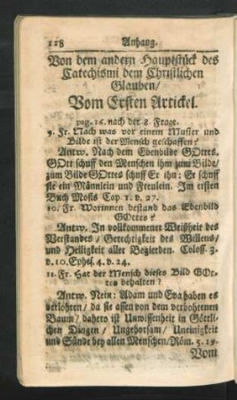 Von dem andern Hauptstück des Catechismi dem Christlichen Glauben