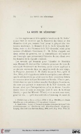 V: La geste de Sésostris