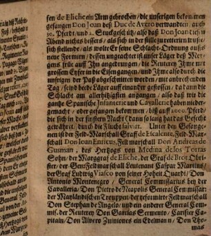 Umständige Erzehlung Der Spanischen unter Don Joan di Austria erlittenen Niderlag in Portugal : Aus Lisabona vom 14. Junii, Anno 1663