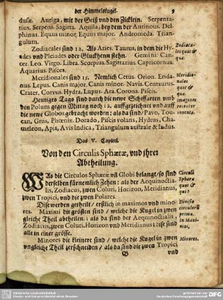 Beschreibung der Erdkugel.