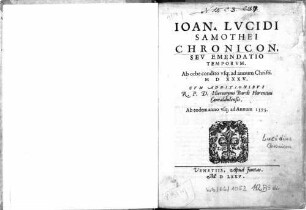 Chronicon, seu emendatio temporum