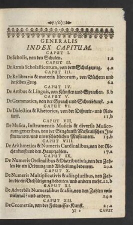 Generalis Index Capitum.