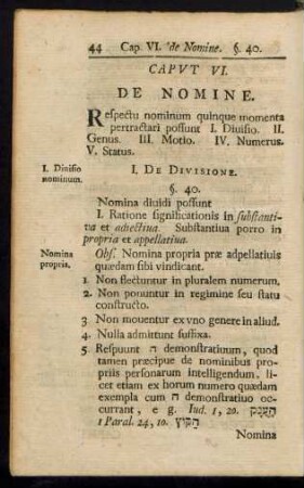 Caput VI. De Nomine