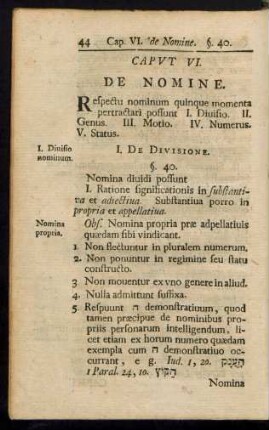 Caput VI. De Nomine