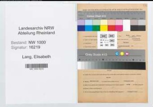Entnazifizierung Elisabeth Lang, geb. 12.01.1911 ()