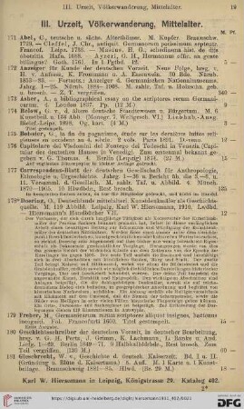 III. Urzeit, Völkerwanderung, Mittelalter (Nr. 171-214)