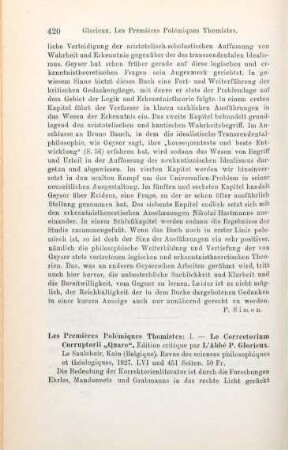 420-421 [Rezension] Richardus Knapwell, Le correctorium corruptorii "quare"