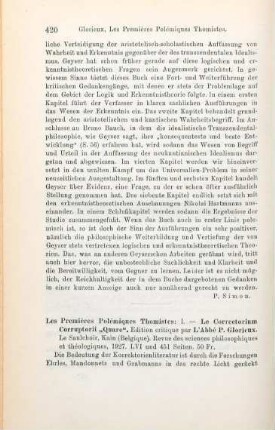 420-421 [Rezension] Richardus Knapwell, Le correctorium corruptorii "quare"