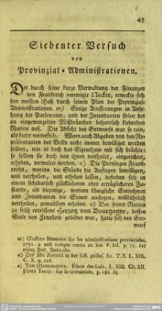 Siebenter Versuch von Provinzial-Administrationen