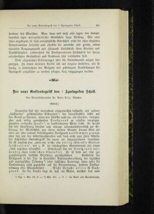 ¬Der¬ neue Gottesbegriff des Apologeten Schell : (Schluß)