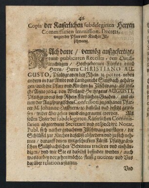 46-47, Copia der Kaiserlichen subdelegirten Herren ...