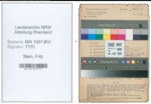 Entnazifizierung Fritz Stein , geb. 25.12.1903 (Gewerberat)