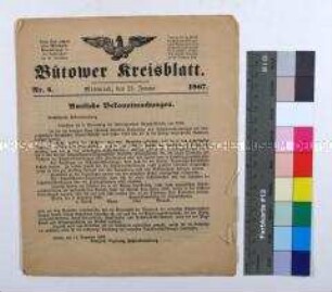 Bütower Kreisblatt Nr. 4 vom 23.1.1867