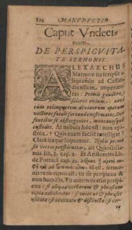 Caput Undecimum. De Perspicvitate Sermonis.