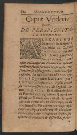 Caput Undecimum. De Perspicvitate Sermonis.