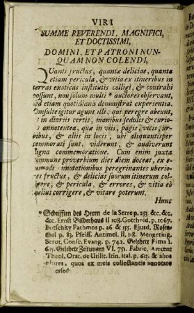 Viris Summe Reverendis Magnifici et Doctissimi, Domini, et Patroni nunquam Colendi, ...