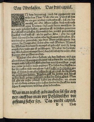 Von Aderlassen. Das dritt capitel.