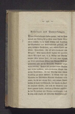 Resultate und Bemerkungen.