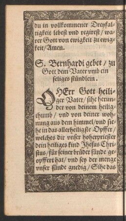 S. Bernhardi gebet/ zu Gott dem Vater umb ein seliges stündlein.
