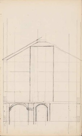 Universitätsbibliothek, Greifswald: Schnitt (aus: Skizzenalbum 3)