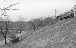 Gingen/Fils Erdrutsch Arbeitszug Lok Baureihe 92
