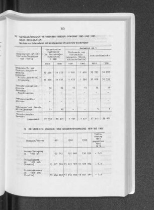Öffentliche Energie- und Wasserversorgung 1979 bis 1981