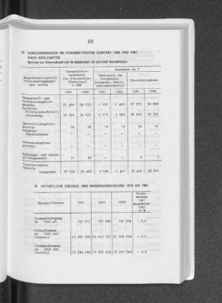 Öffentliche Energie- und Wasserversorgung 1979 bis 1981